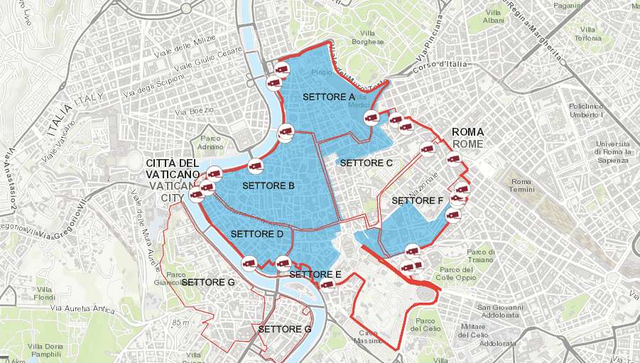 mappa ztl roma